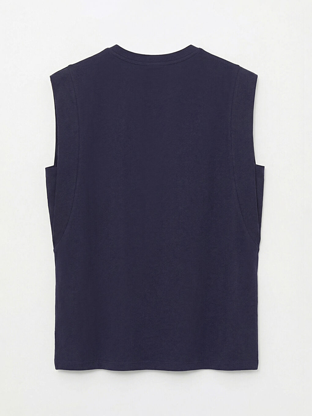 Lacivert Bisiklet Yaka Kolsuz Bluz-5