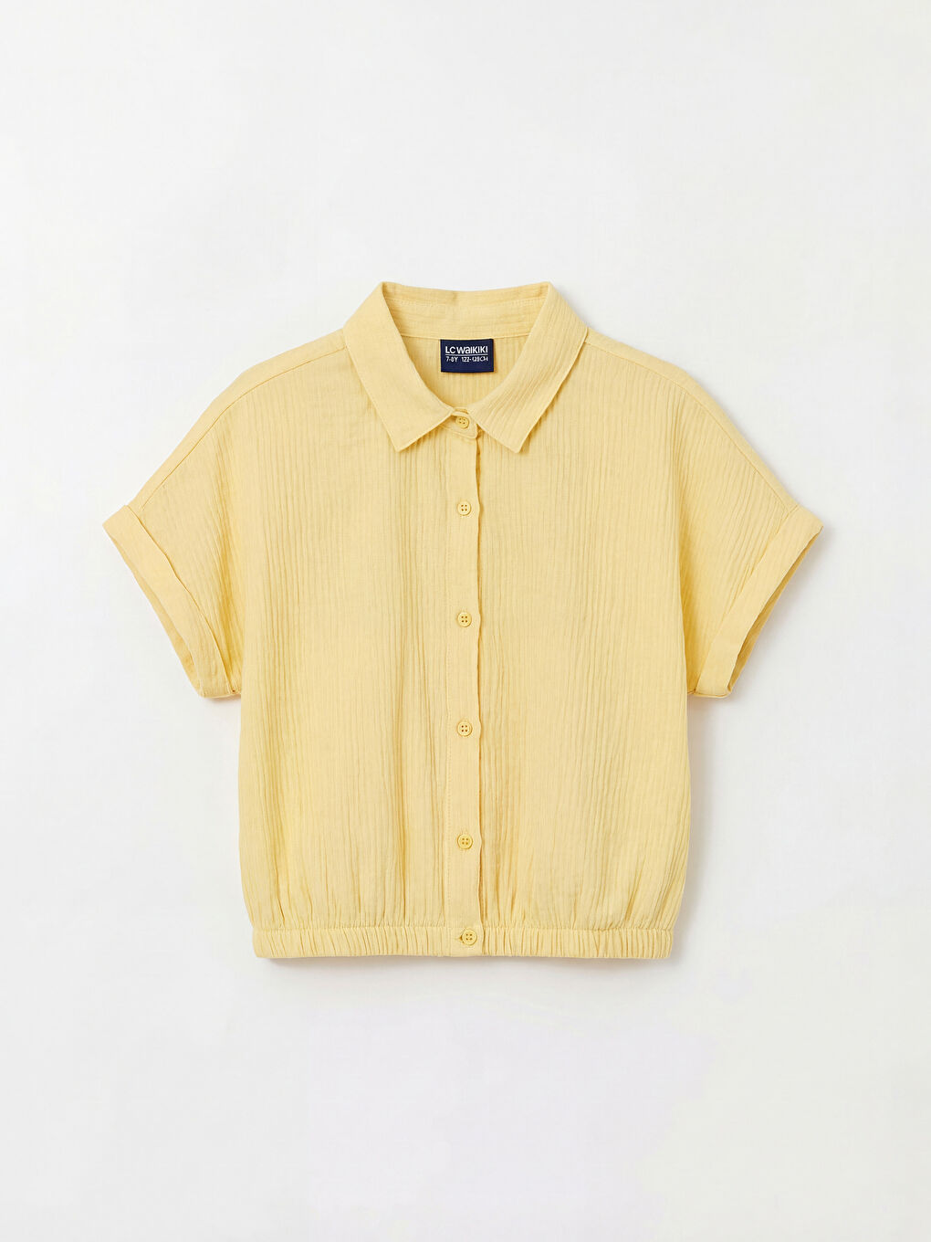 Sarı Kısa Kollu Kız Çocuk Gömlek