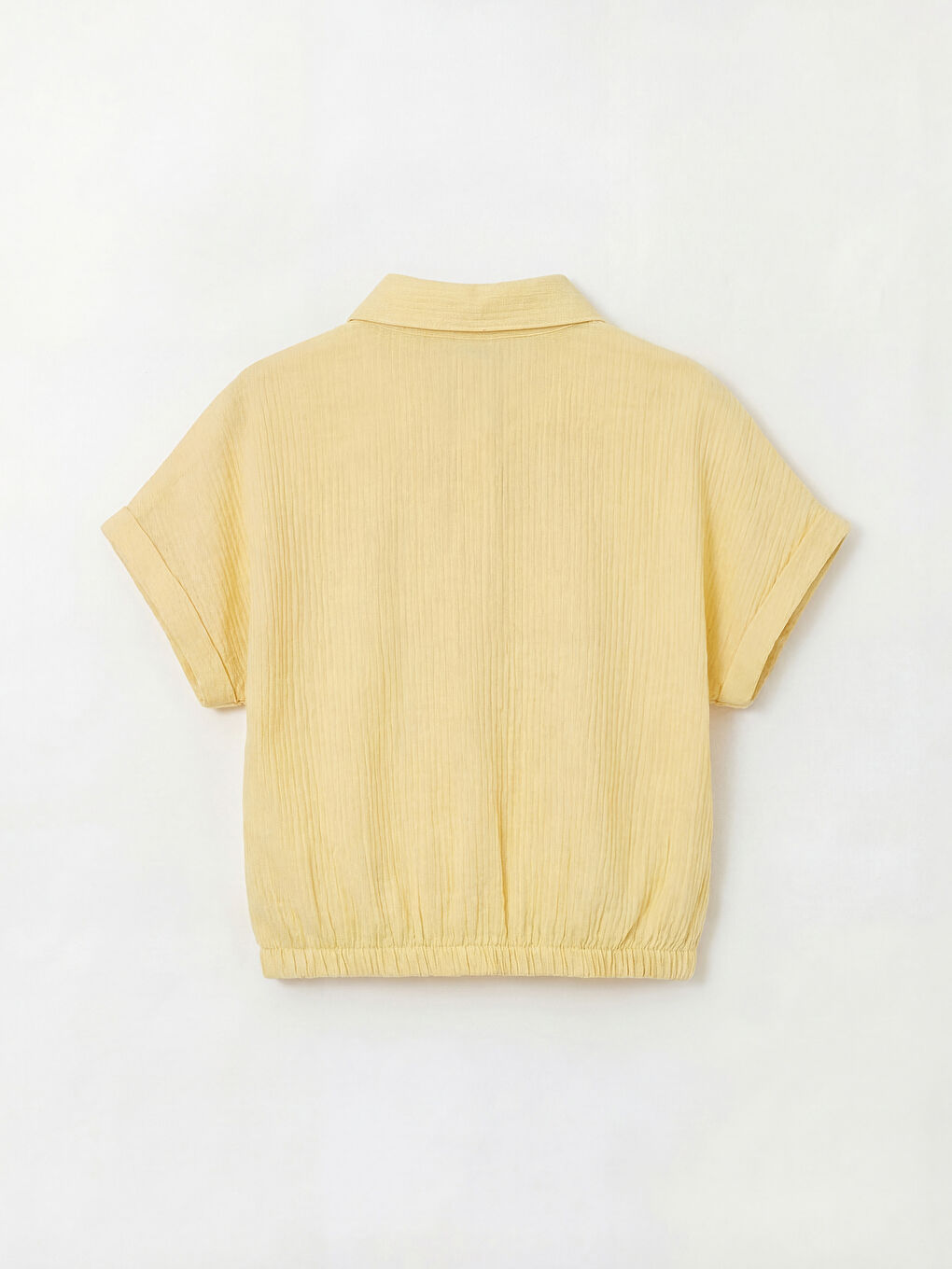 Sarı Kısa Kollu Kız Çocuk Gömlek-1