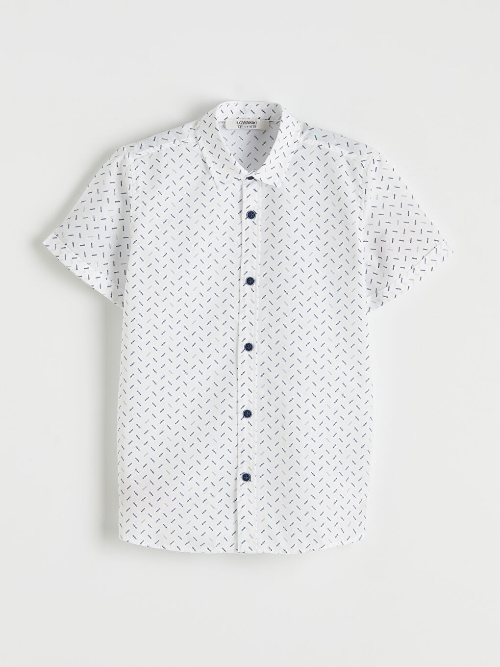 Beyaz Desenli Erkek Çocuk Gömlek