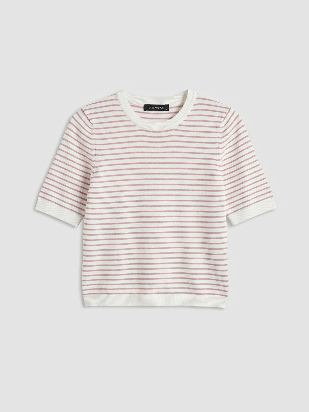 سترة تريكو مخططة بياقة دائرية للنساء