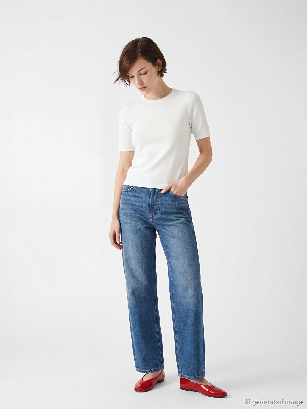 سترة تريكو نسائية بياقة دائرية-1