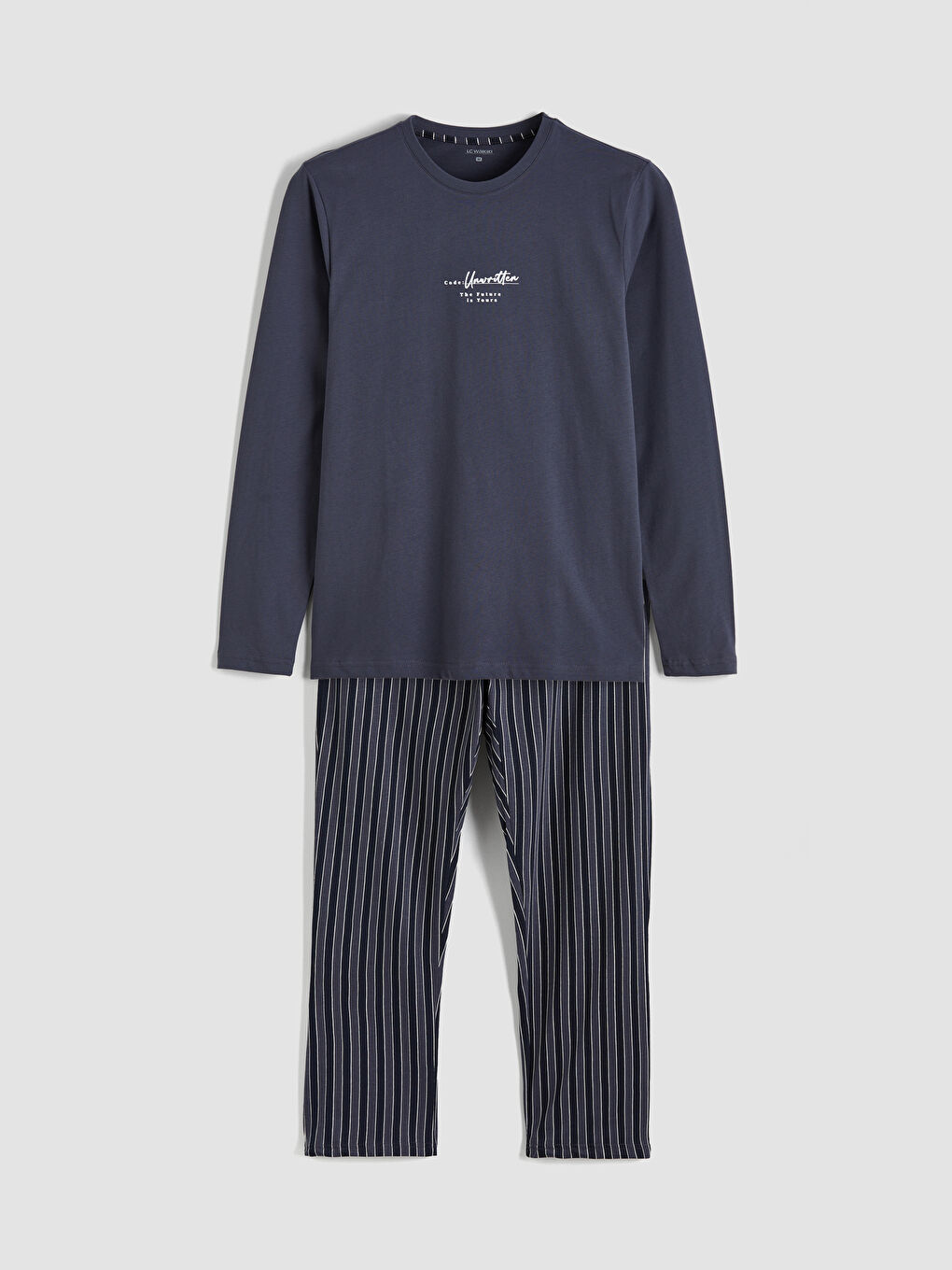 Antrasit Standart Kalıp Baskılı Erkek Pijama Takım