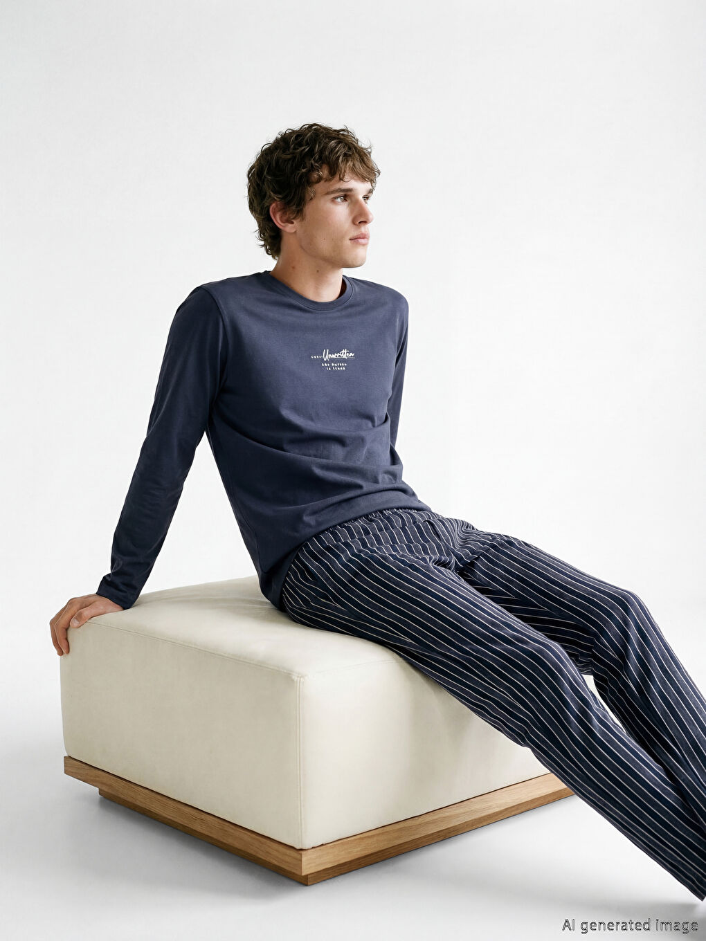 Antrasit Standart Kalıp Baskılı Erkek Pijama Takım