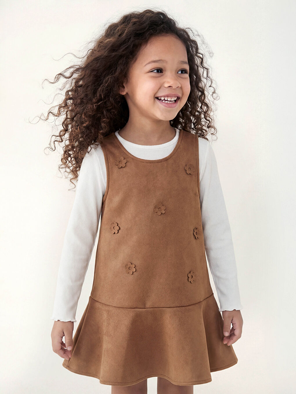 Сарафан для девочек и футболка с длинным рукавом-1