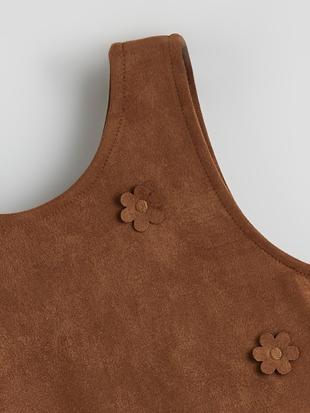 Kahverengi Uzun Kollu Kız Çocuk Elbise-7