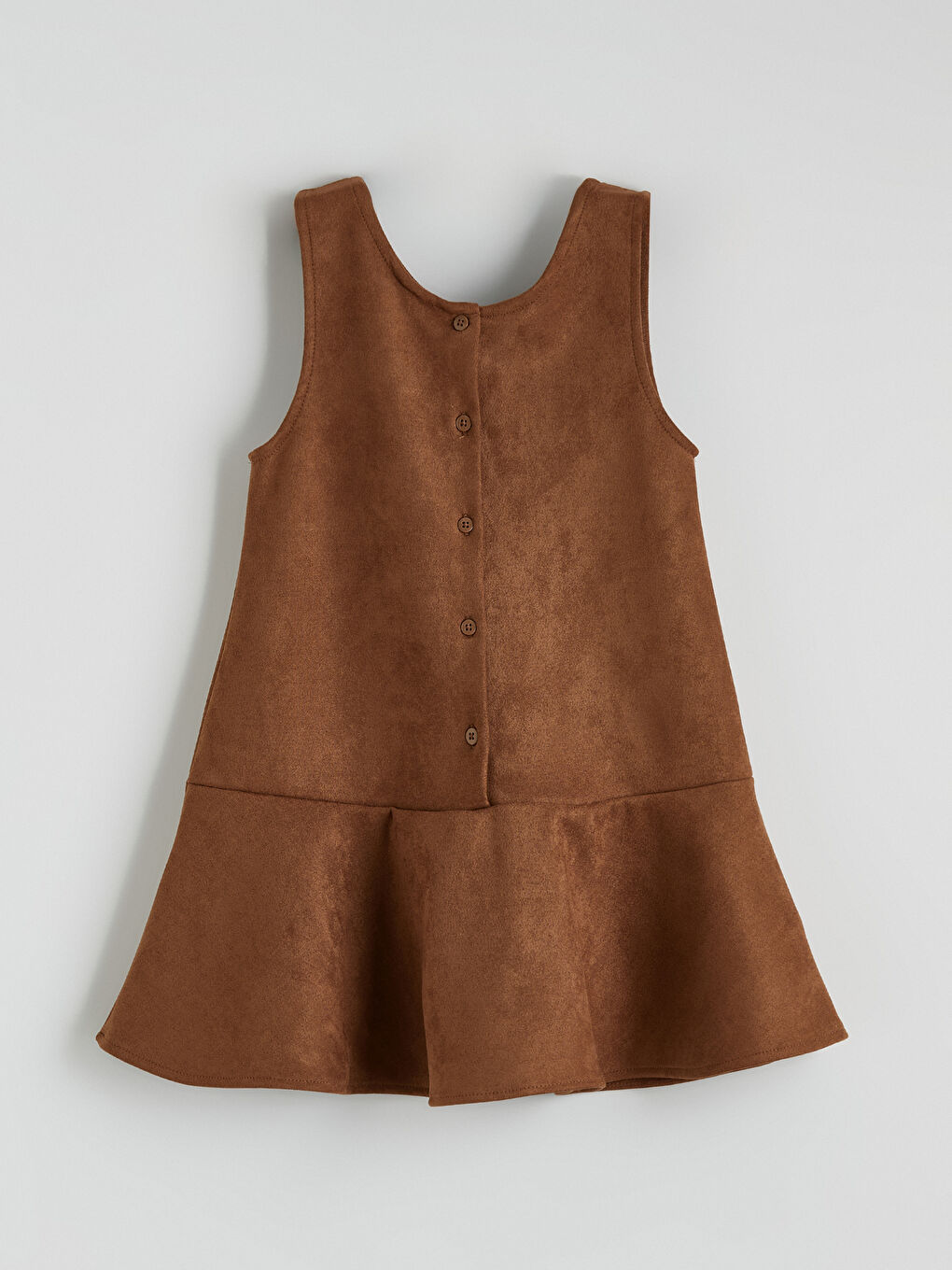 Kahverengi Uzun Kollu Kız Çocuk Elbise-8
