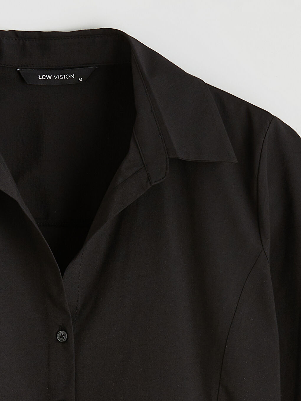 Siyah Slim Fit Kadın Gömlek-1