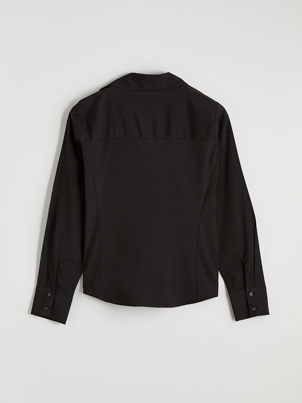 Siyah Slim Fit Kadın Gömlek-2