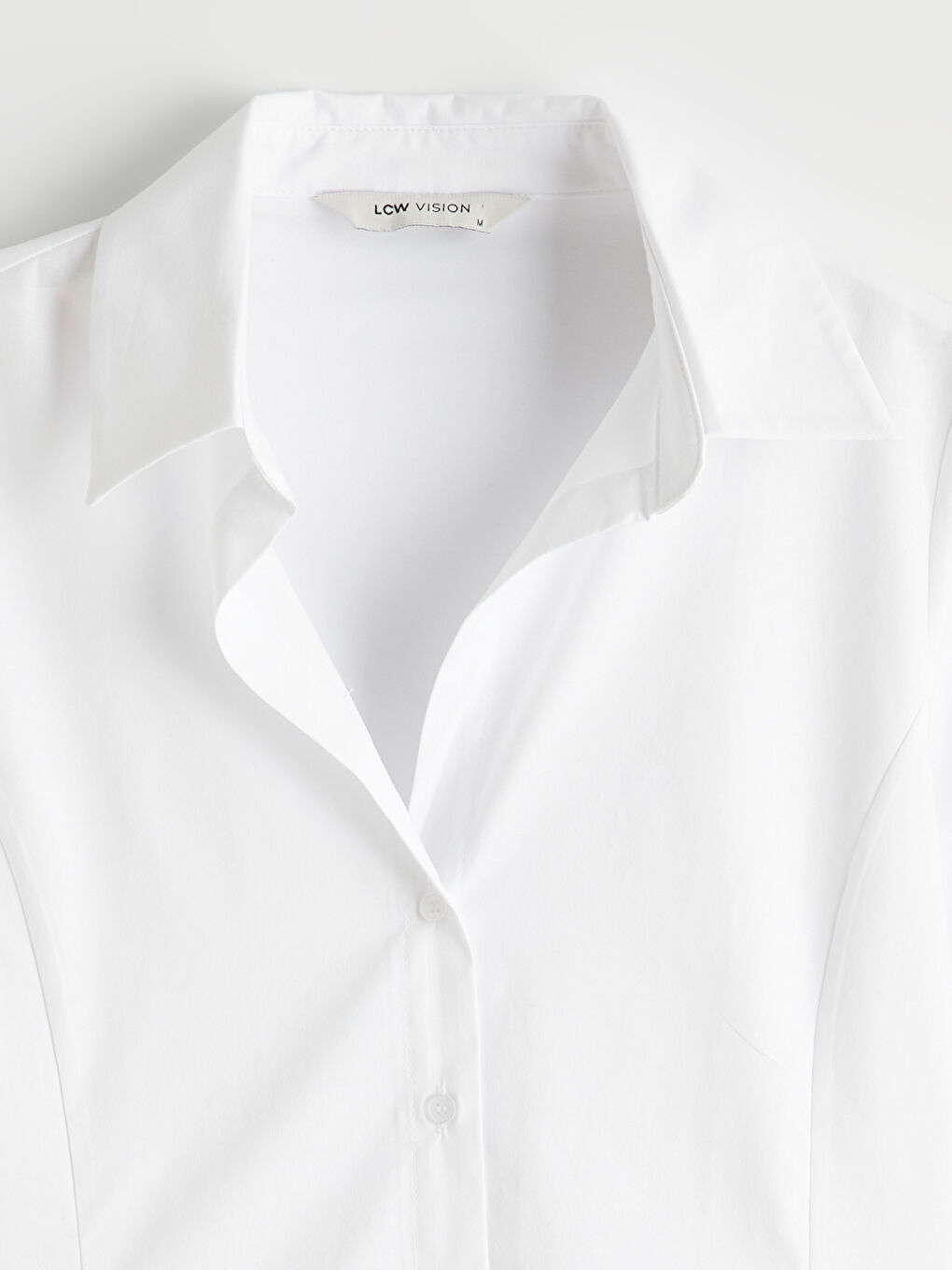 Beyaz Slim Fit Kadın Gömlek-1