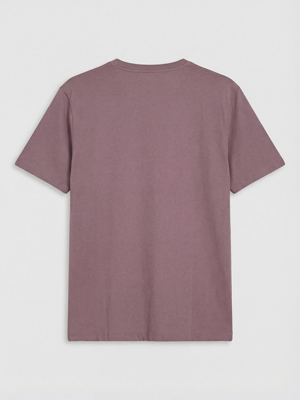 Pembe Bisiklet Yaka Baskılı Penye Erkek Tişört-5