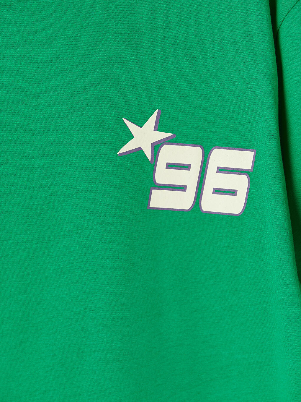 Yeşil Bisiklet Yaka Baskılı Erkek Tişört-2