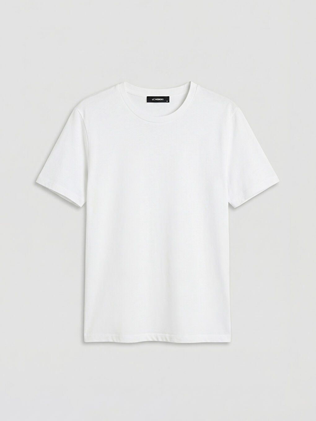 Beyaz Büyük Beden Bisiklet Yaka Kadın Tişört-3