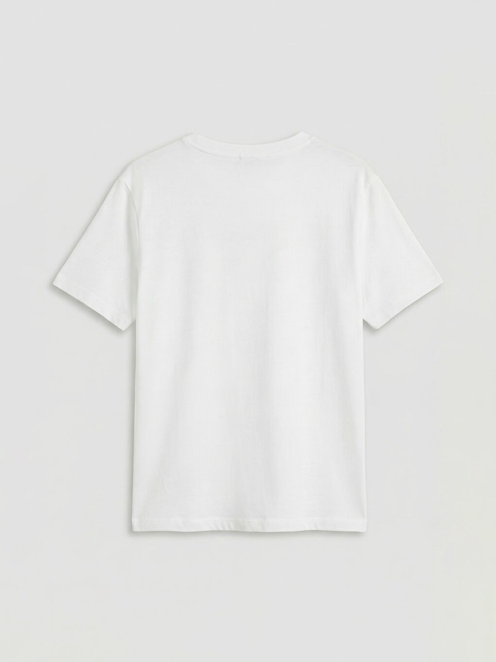 Beyaz Büyük Beden Bisiklet Yaka Kadın Tişört-4