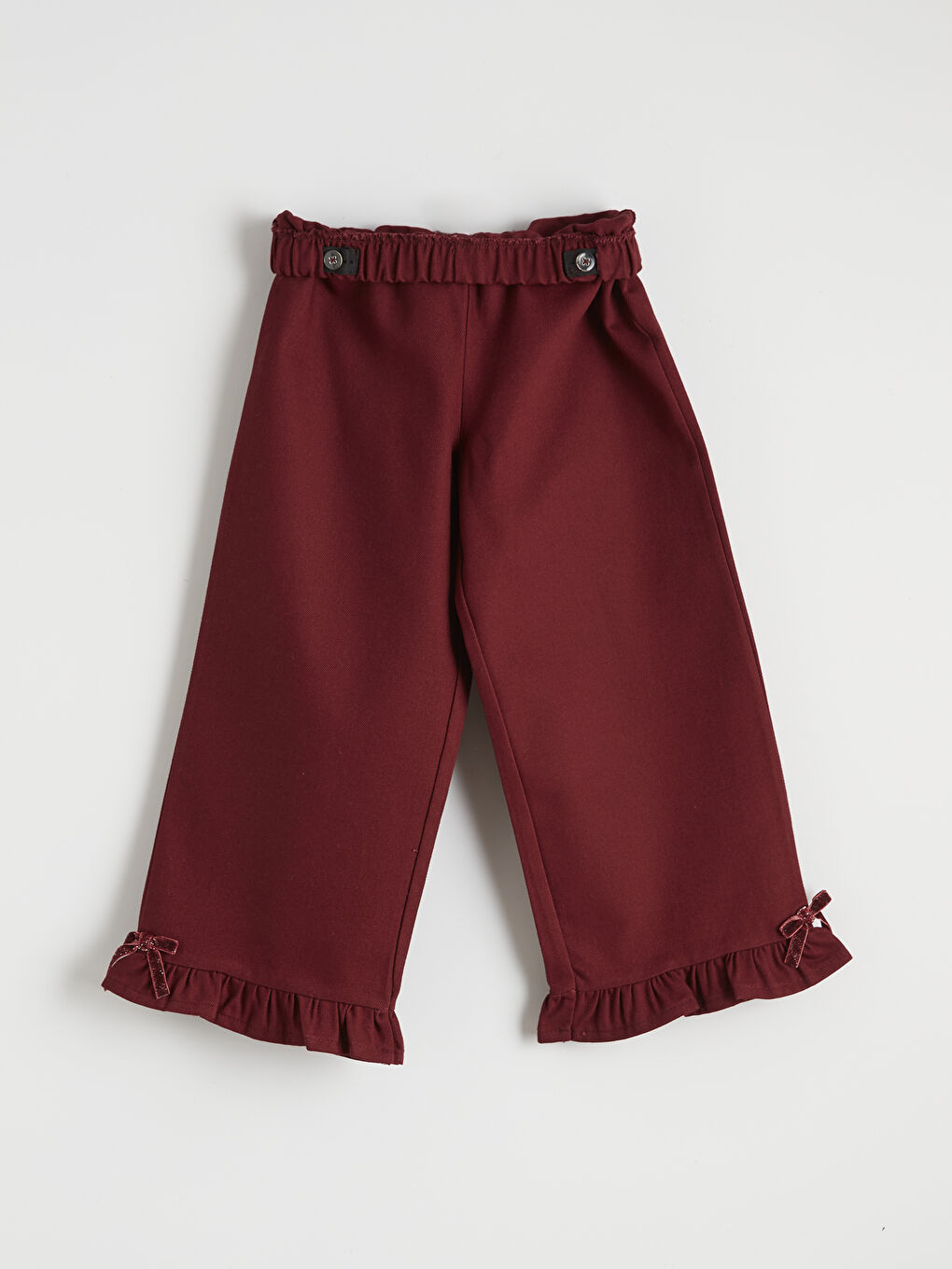 Bordo Bebe Yaka Ekose Kız Çocuk Bluz ve Pantolon-5