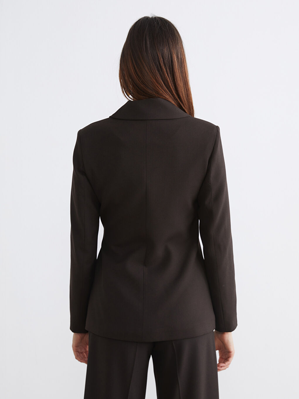 Kahverengi Kruvaze Yaka Kadın Blazer Ceket-4