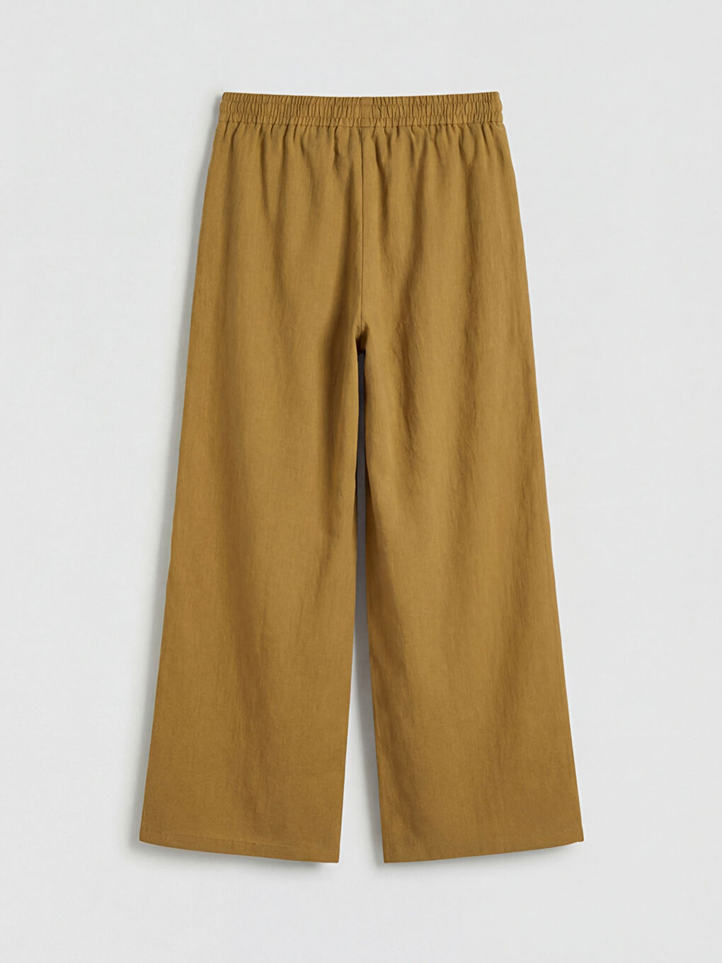 Yeşil Beli Lastikli Geniş Paça Kadın Pantolon-5