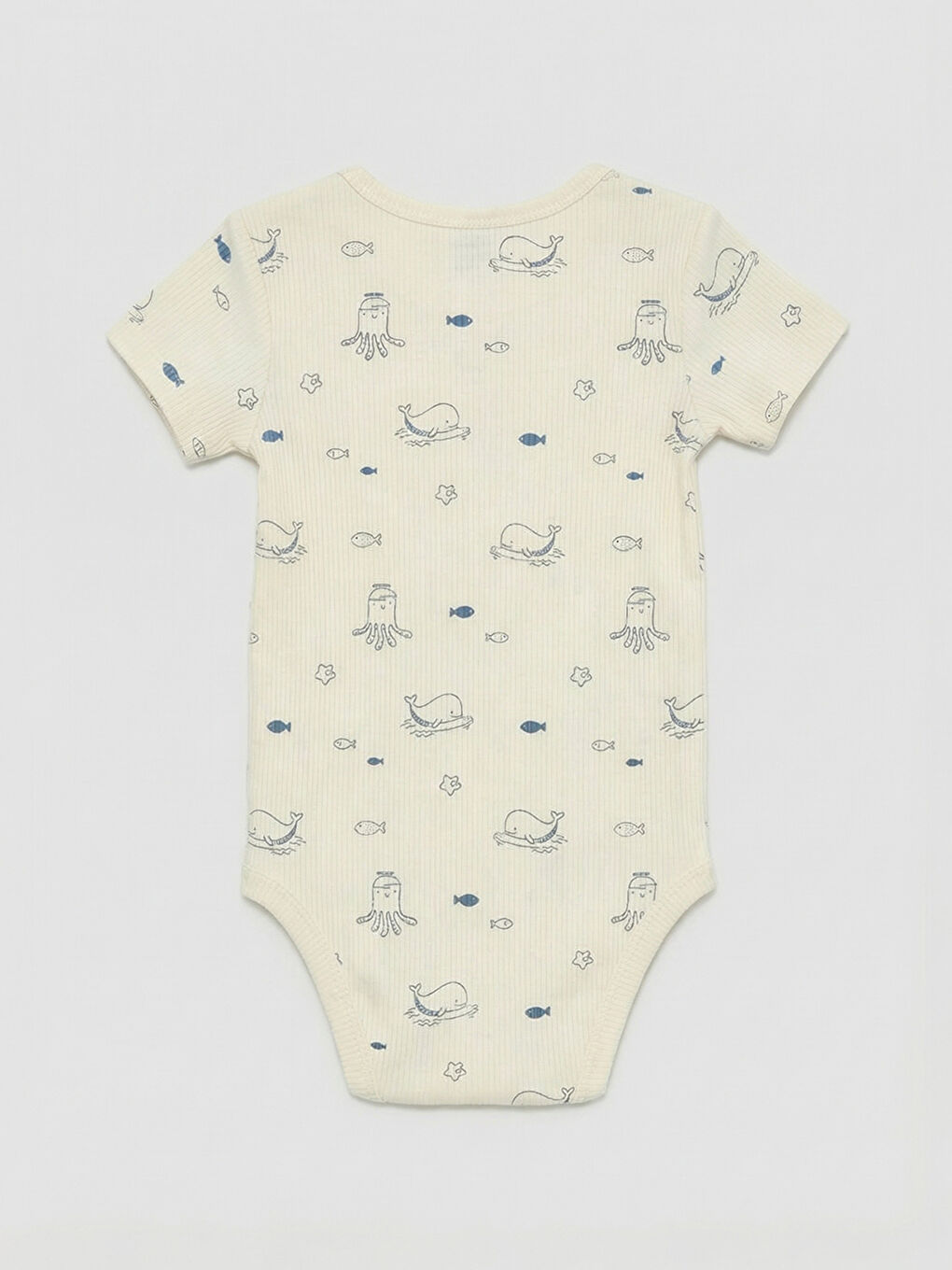 Ekru Bisiklet Yaka Erkek Bebek Çıtçıtlı Body 2'li-4