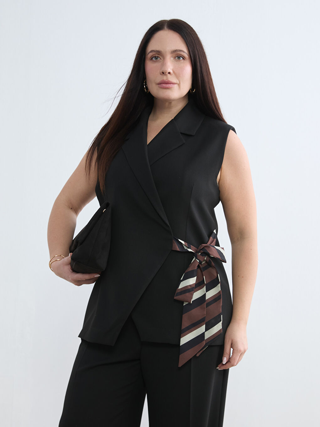 صدرية بدلة أسود امرأة-1