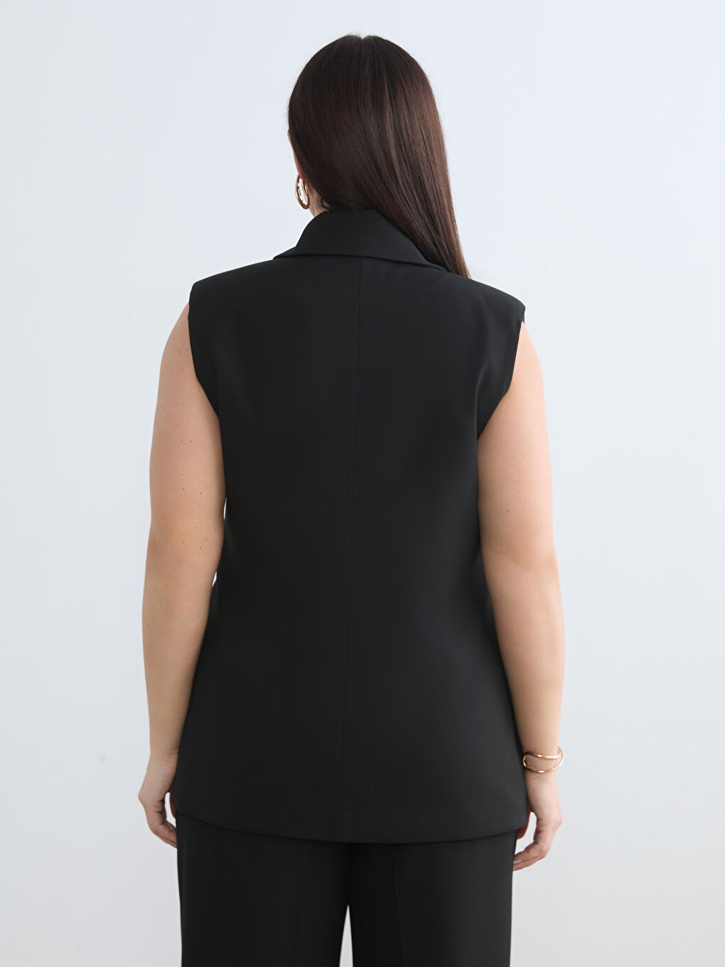 صدرية بدلة أسود امرأة-7