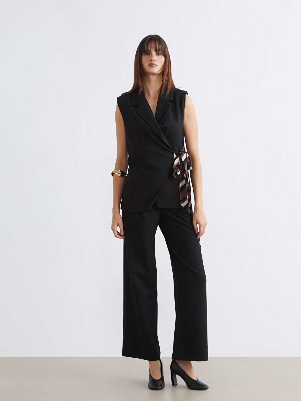 صدرية بدلة أسود امرأة-2