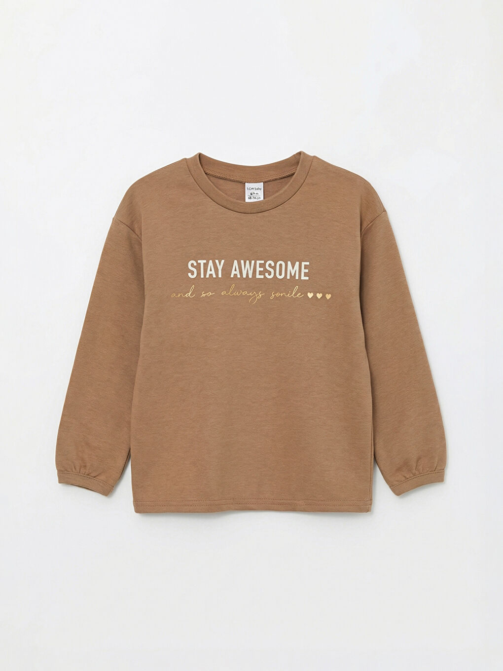 Kahverengi Bisiklet Yaka Baskılı Kız Bebek Sweatshirt ve Tayt-1