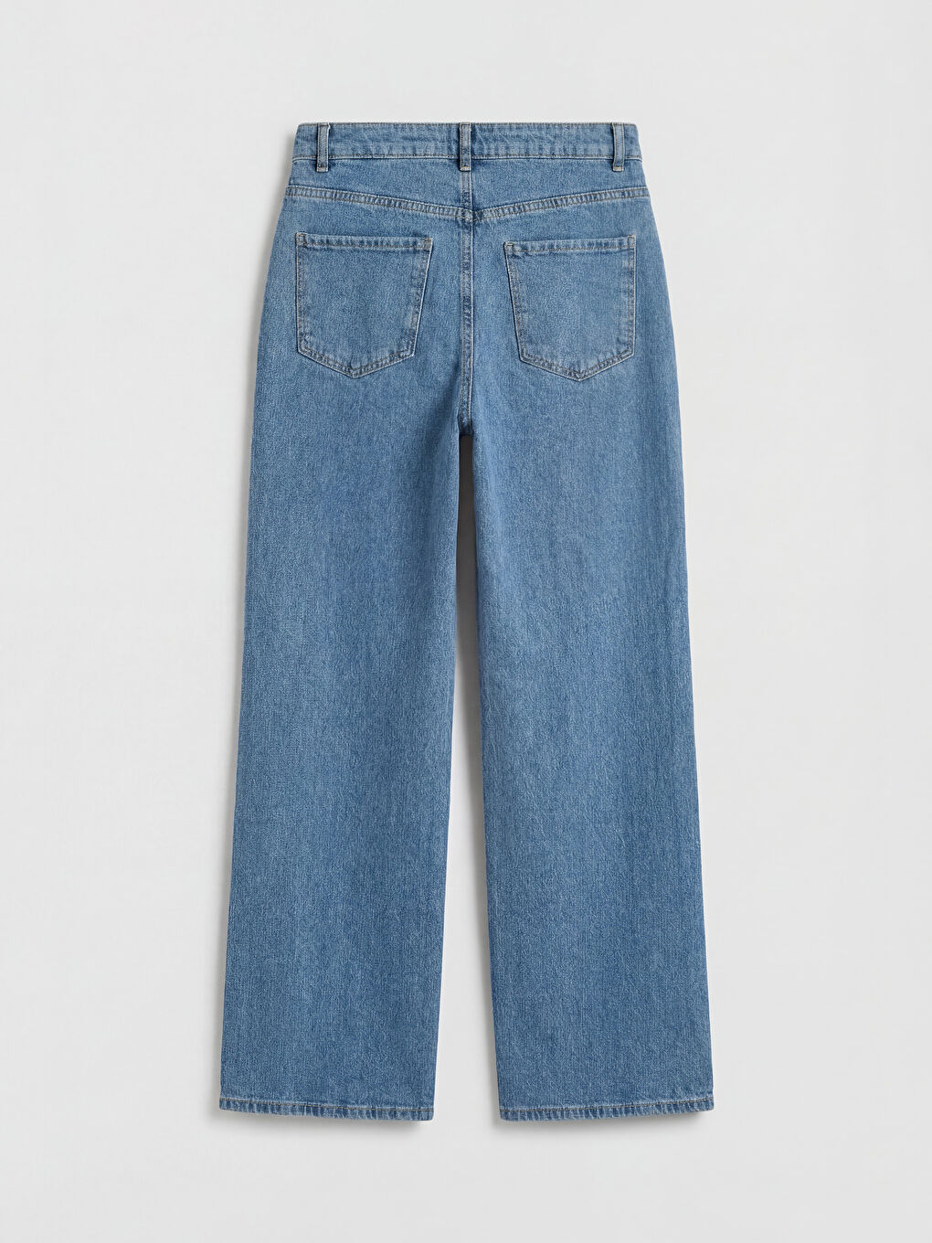 İndigo Wideleg Taşlı Kadın Jean Pantolon-5