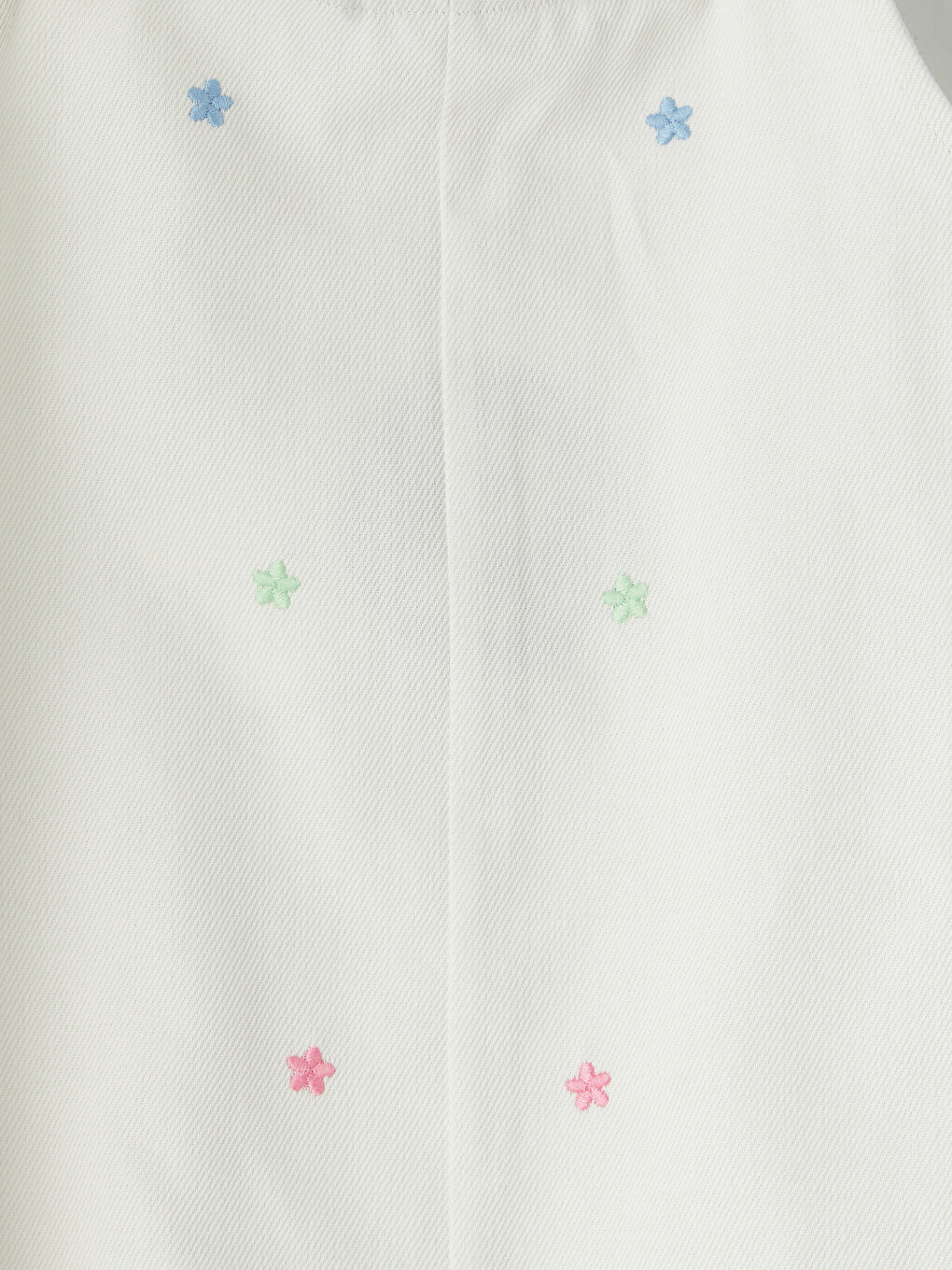 Ekru Nakışlı Kız Çocuk Gabardin Salopet-2