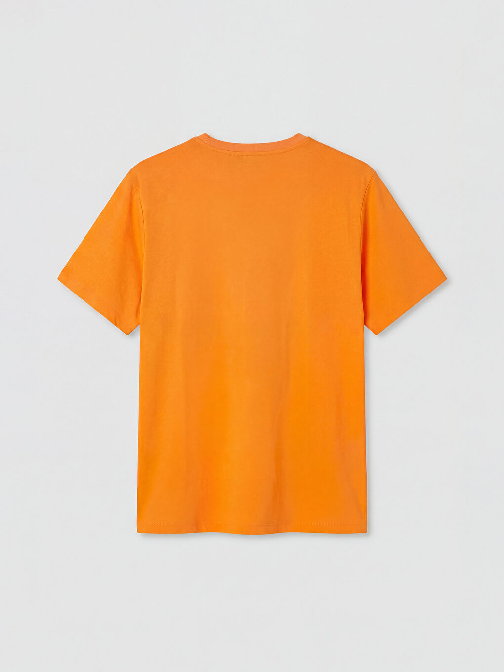 Turuncu Bisiklet Yaka Baskılı Erkek Tişört-1