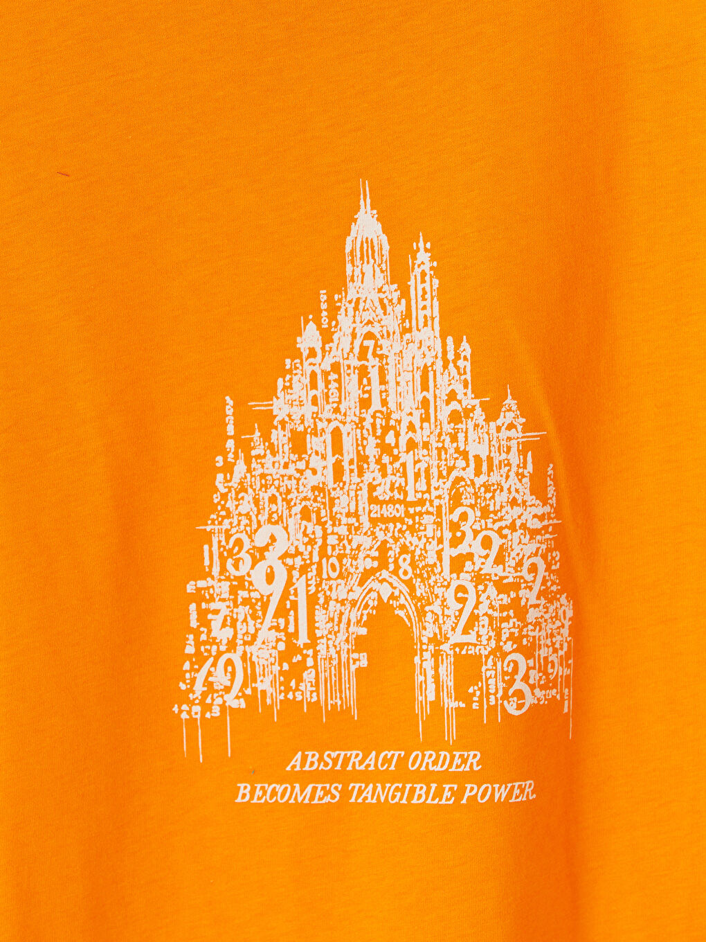 Turuncu Bisiklet Yaka Baskılı Erkek Tişört-2