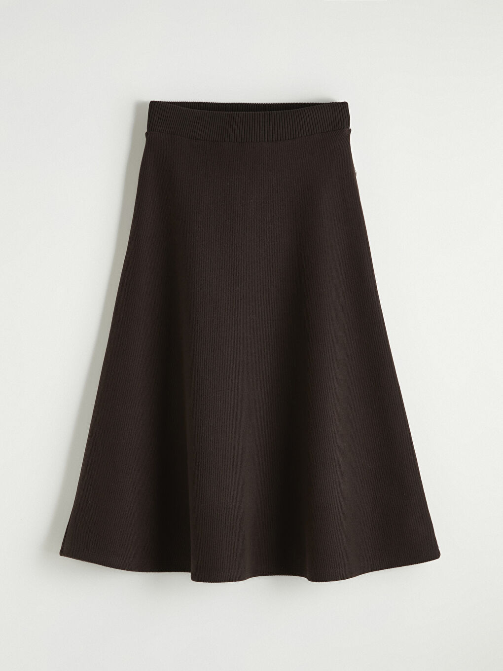 Kahverengi Beli Lastikli A Kesim Triko Etek