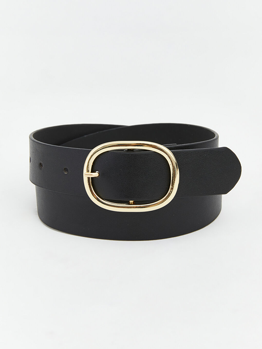 Siyah Deri Görünümlü Kadın Kemer 