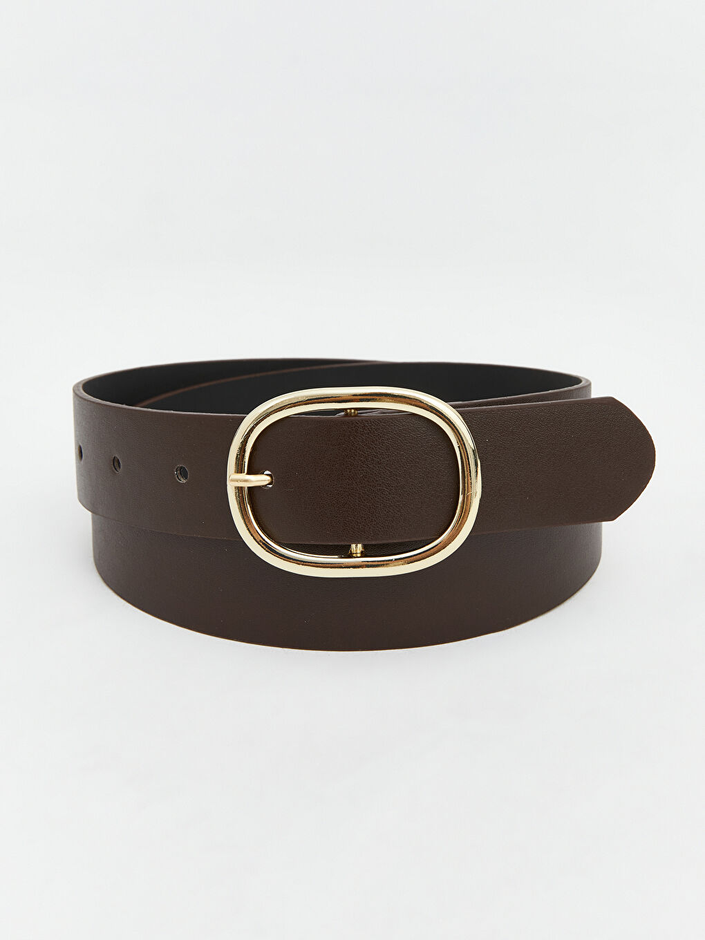 Kahverengi Deri Görünümlü Kadın Kemer 