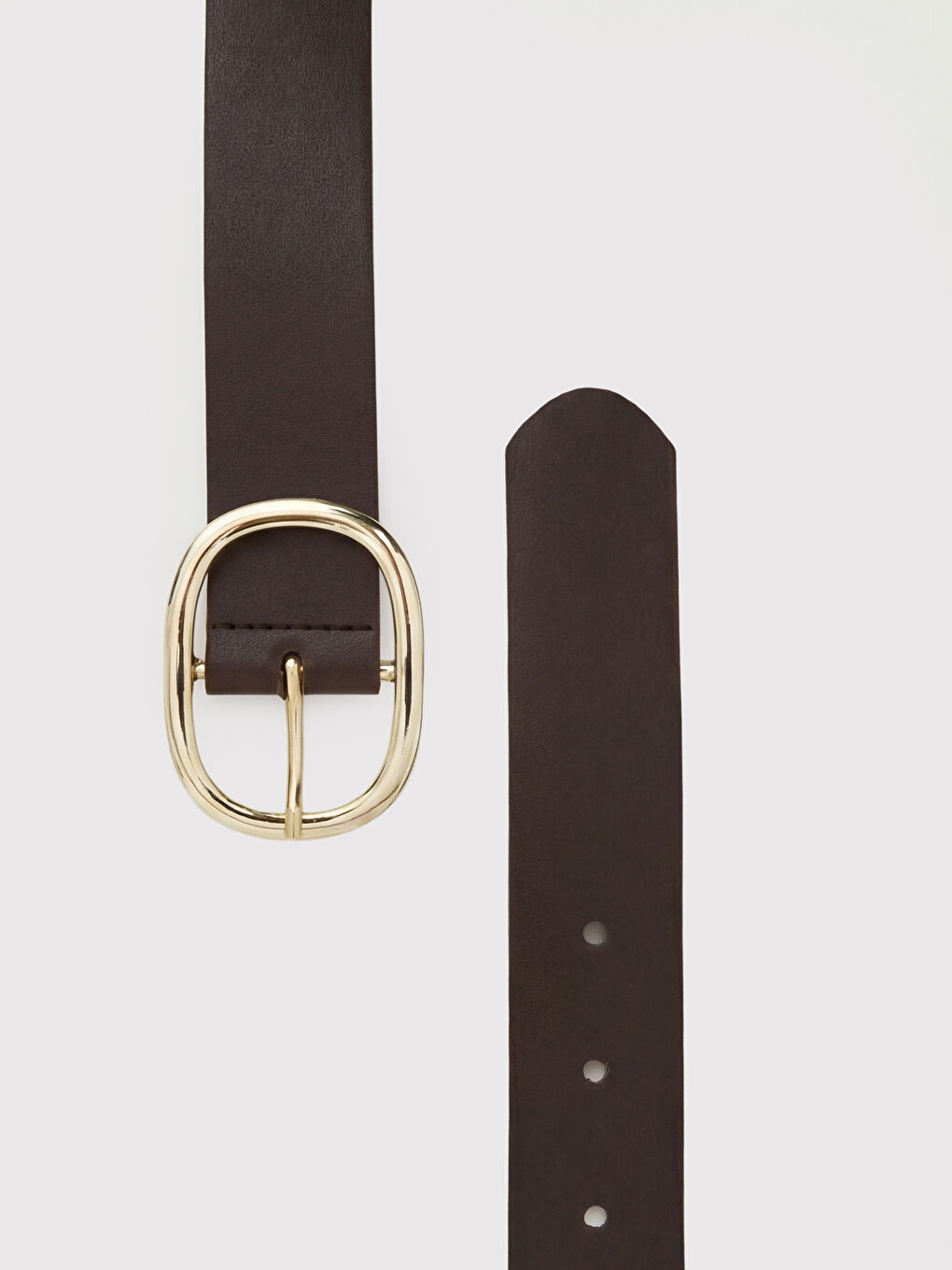 Kahverengi Deri Görünümlü Kadın Kemer -2