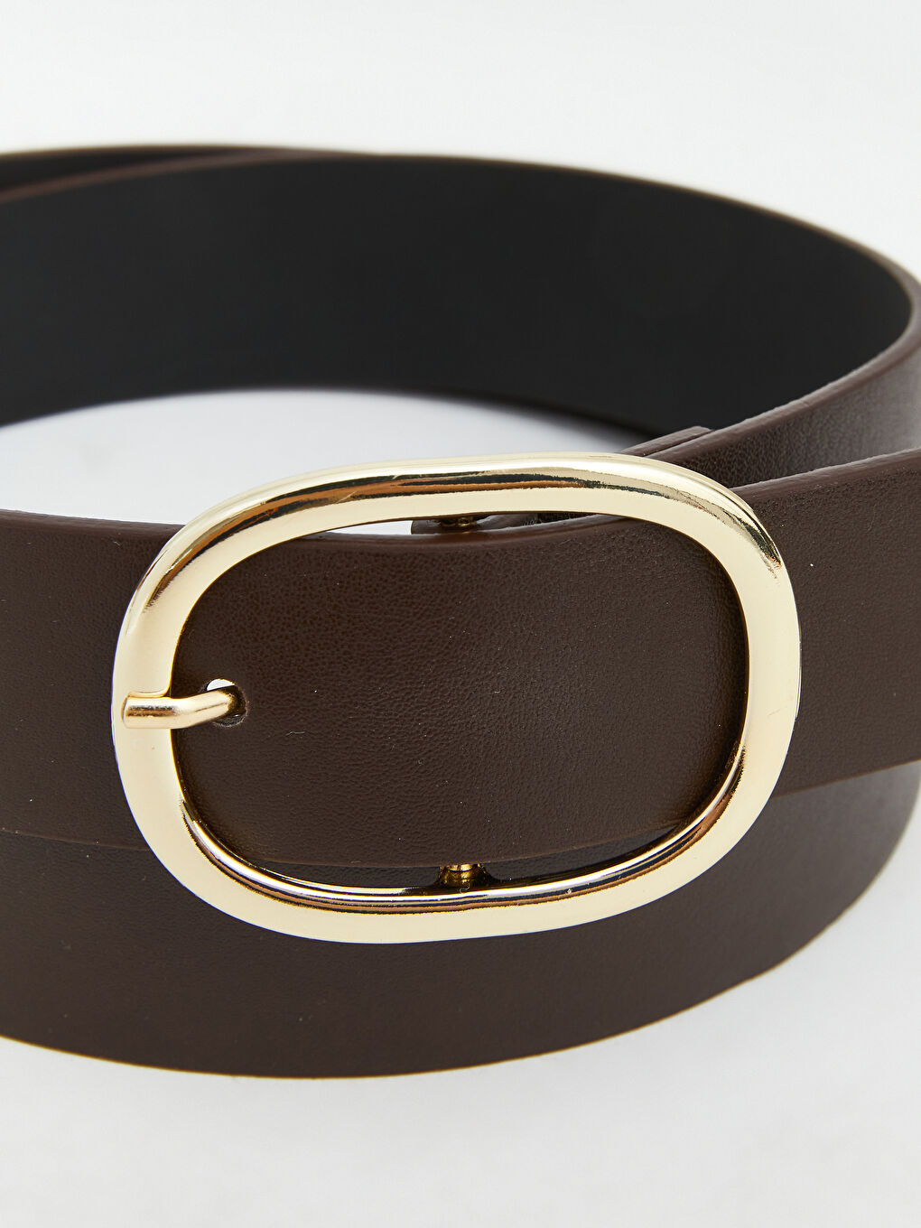 Kahverengi Deri Görünümlü Kadın Kemer -3