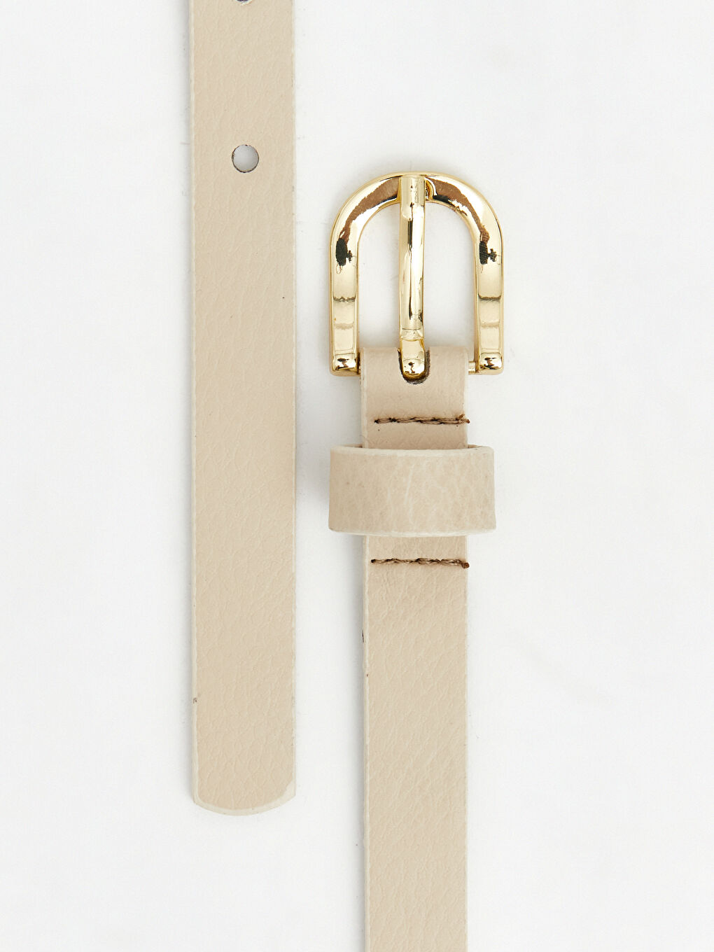 Bej Deri Görünümlü Kadın Kemer-2