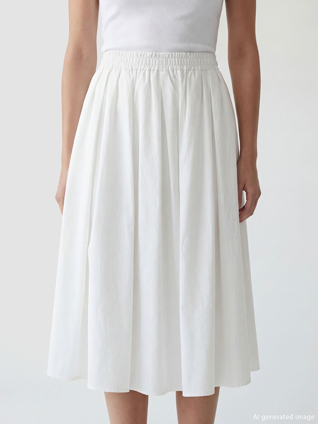 جيبة دائرية من قماش البوبلين بحزام مطاطي.-2