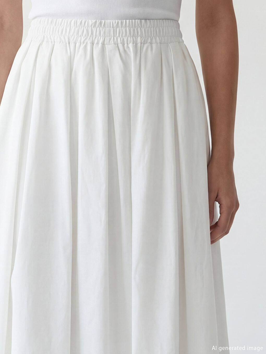 جيبة دائرية من قماش البوبلين بحزام مطاطي.-3