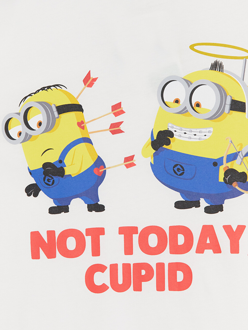 Beyaz Bisiklet Yaka Minions Baskılı Kız Çocuk Tişört-2