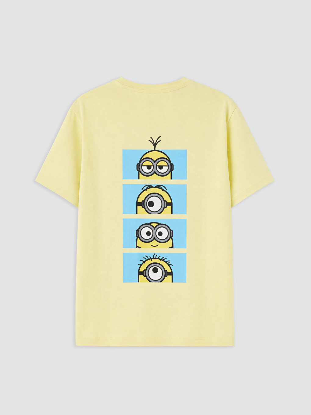 Sarı Bisiklet Yaka Minions Baskılı Kız Çocuk Tişört-2