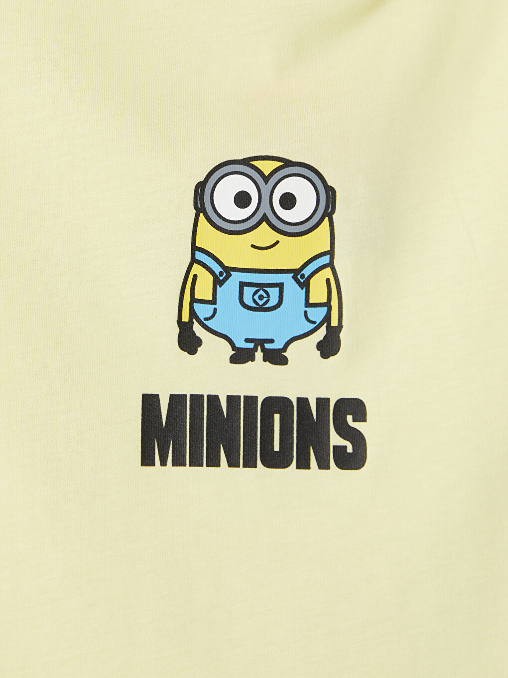 Sarı Bisiklet Yaka Minions Baskılı Kız Çocuk Tişört-3