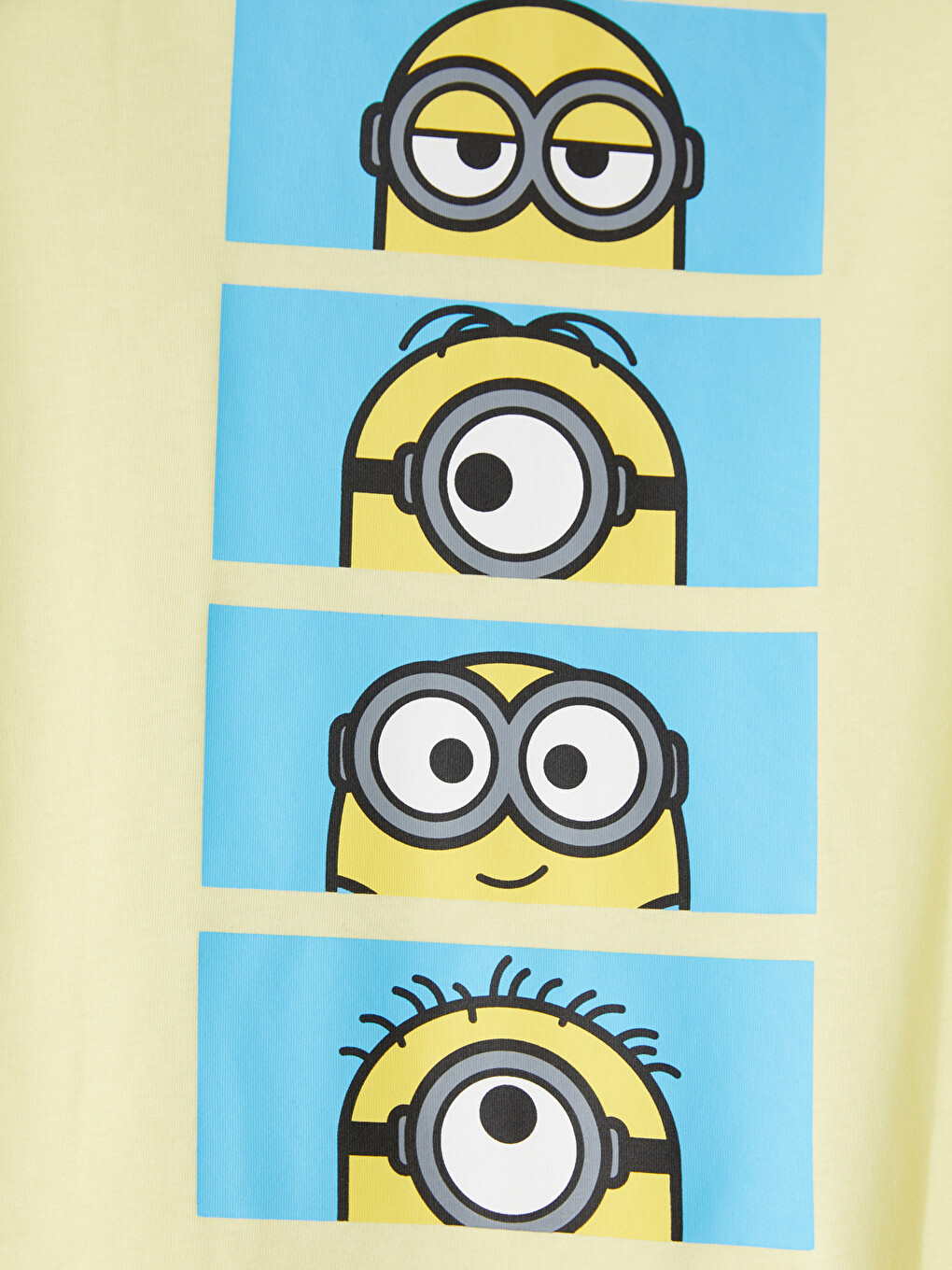 Sarı Bisiklet Yaka Minions Baskılı Kız Çocuk Tişört-4