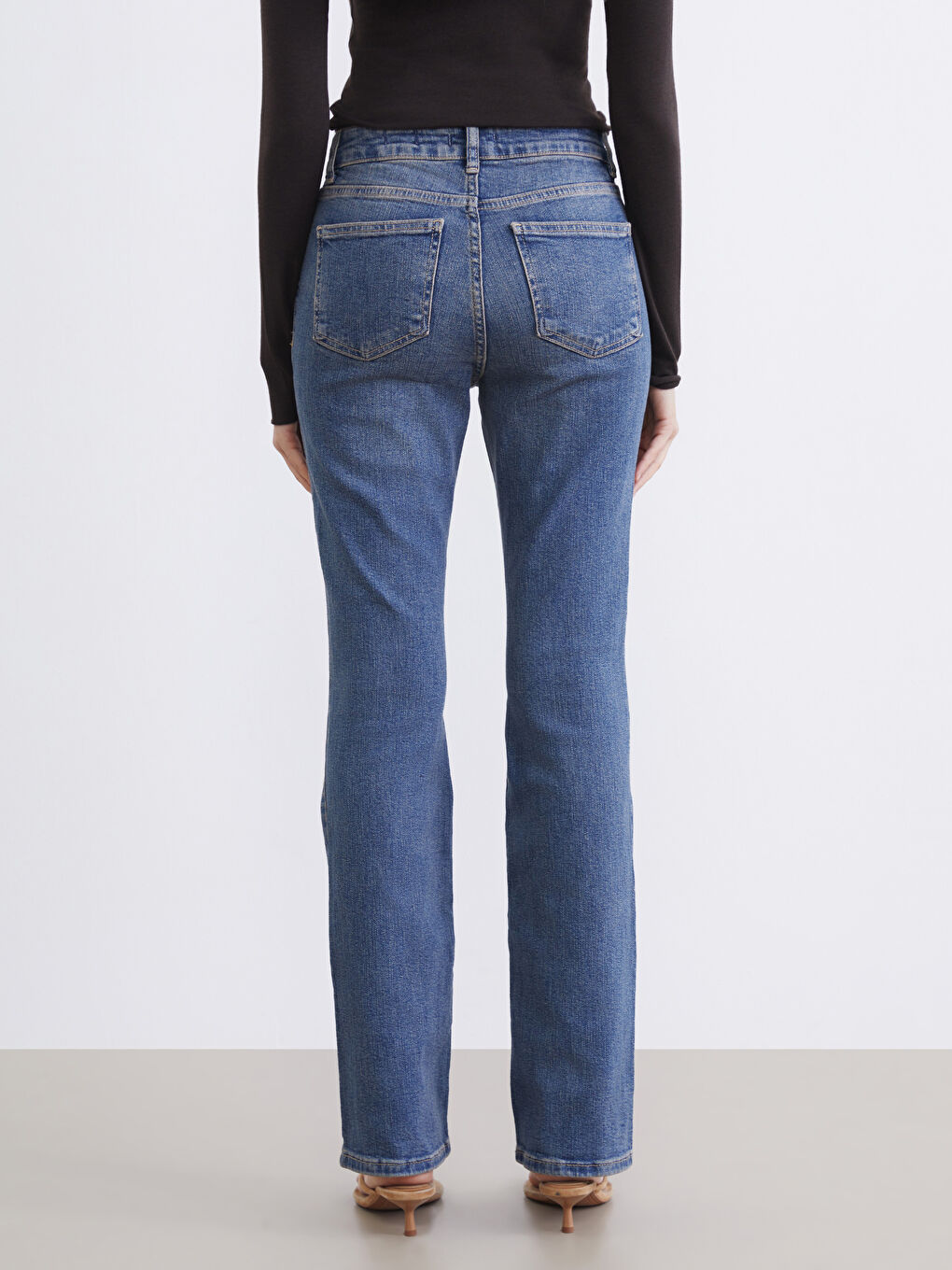 İndigo Flare Kadın Jean Pantolon-3