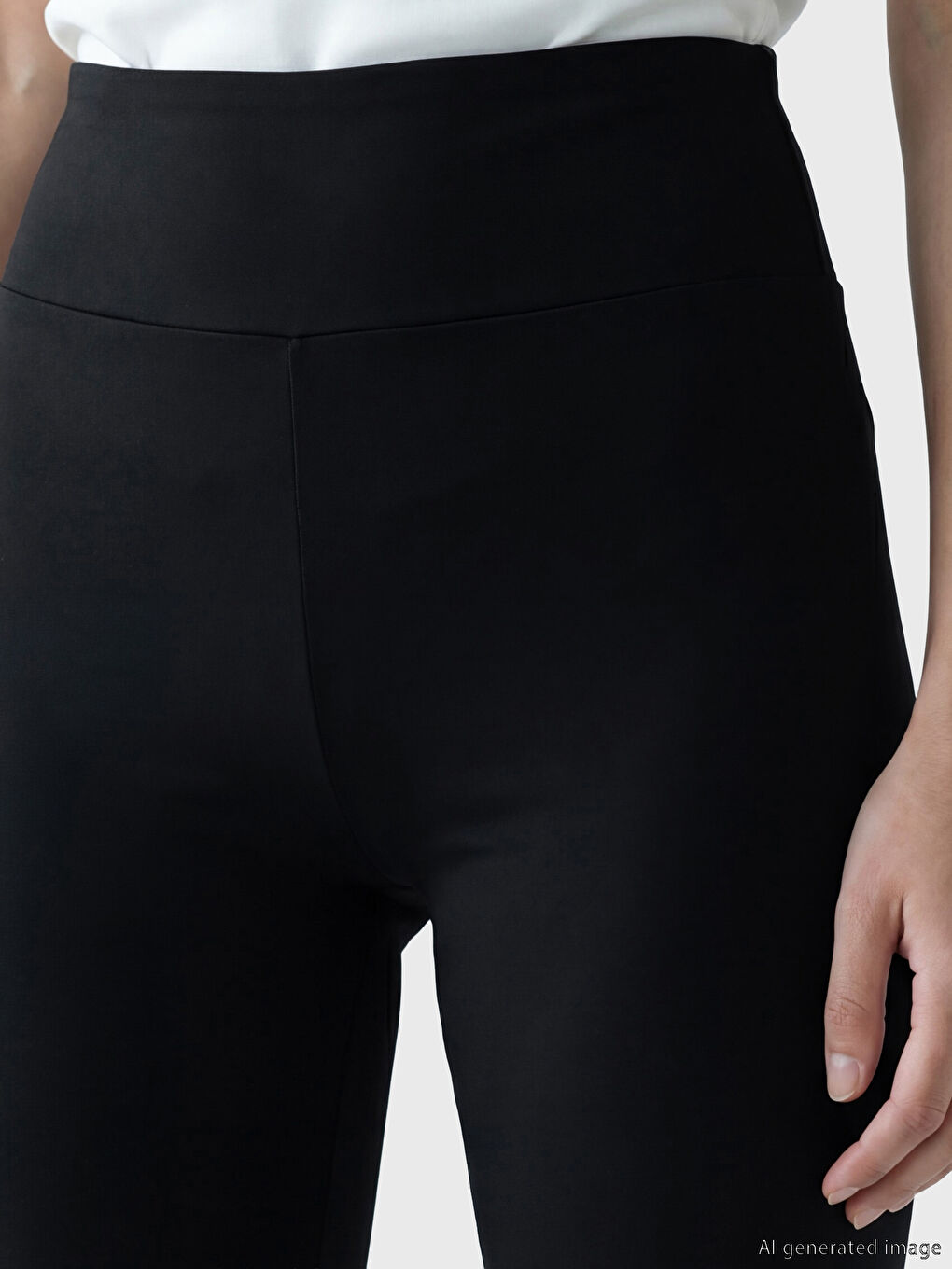 Siyah Yüksek Bel Kadın Spor Şort Tayt-2