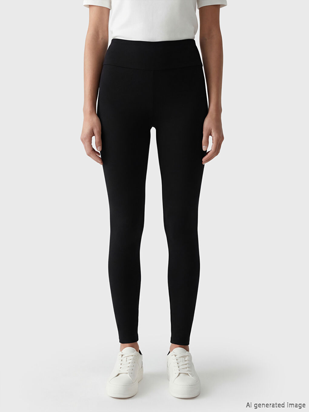 Siyah Yüksek Bel Kadın Spor Tayt	-1