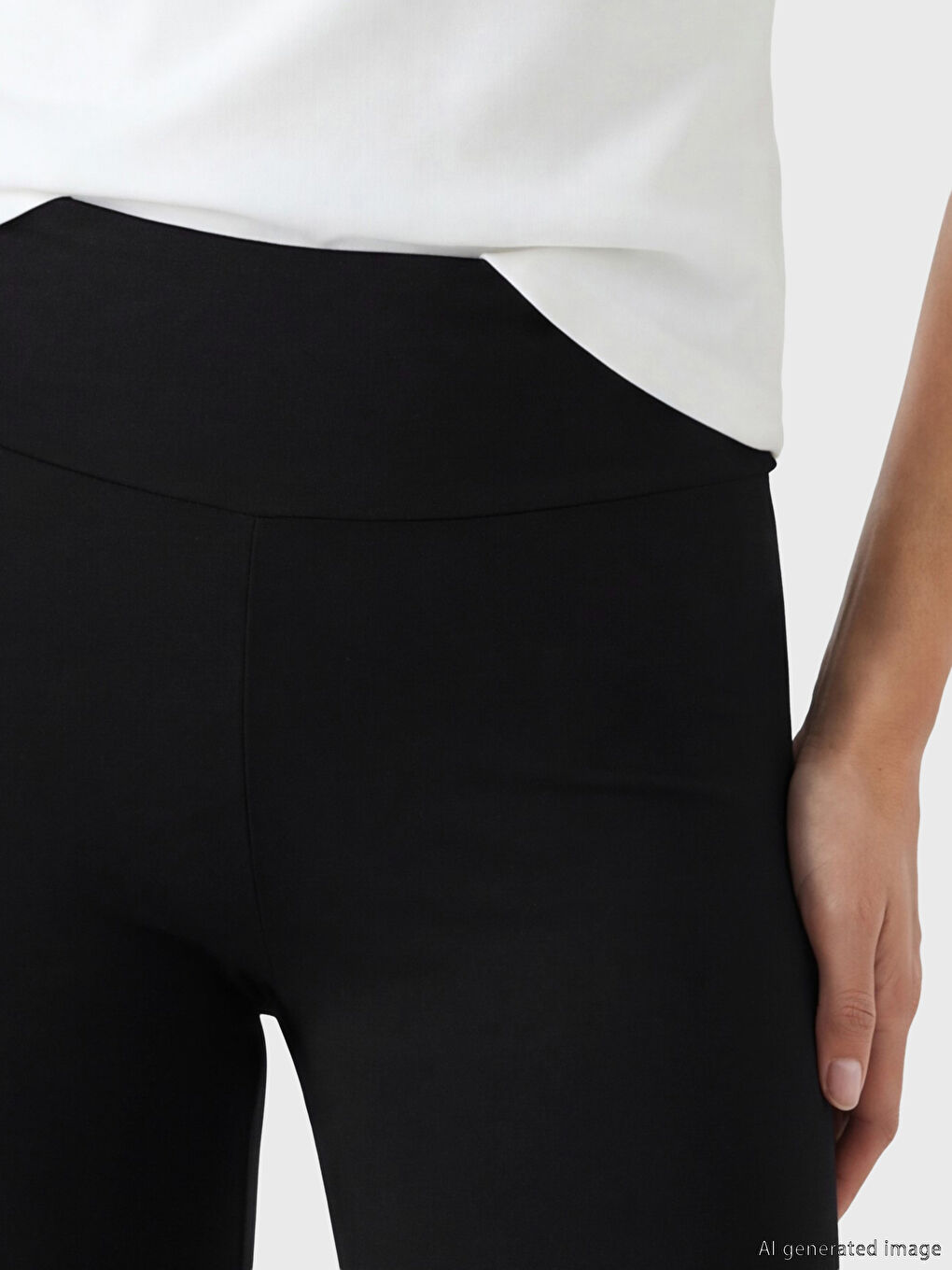 Siyah Yüksek Bel Kadın Spor Tayt	-2