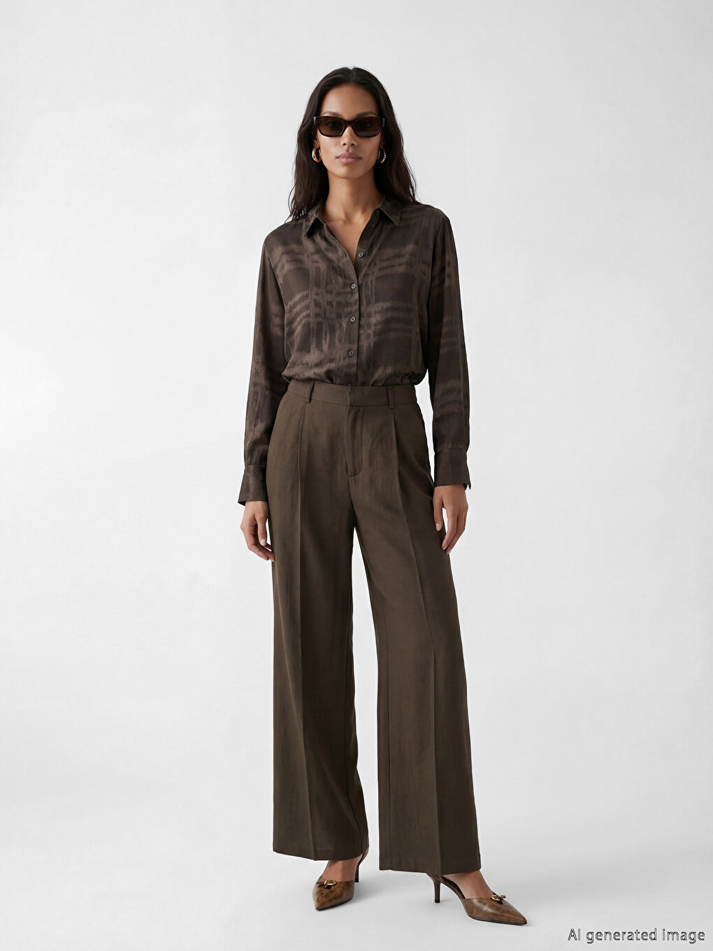 Woman KHAKI Formal Dress Trousers