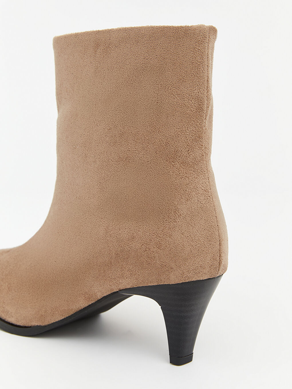 Bej Süet Görünümlü Kadın Topuklu Bot-4