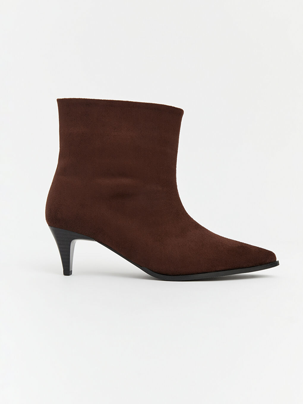 Kahverengi Süet Görünümlü Kadın Topuklu Bot-1