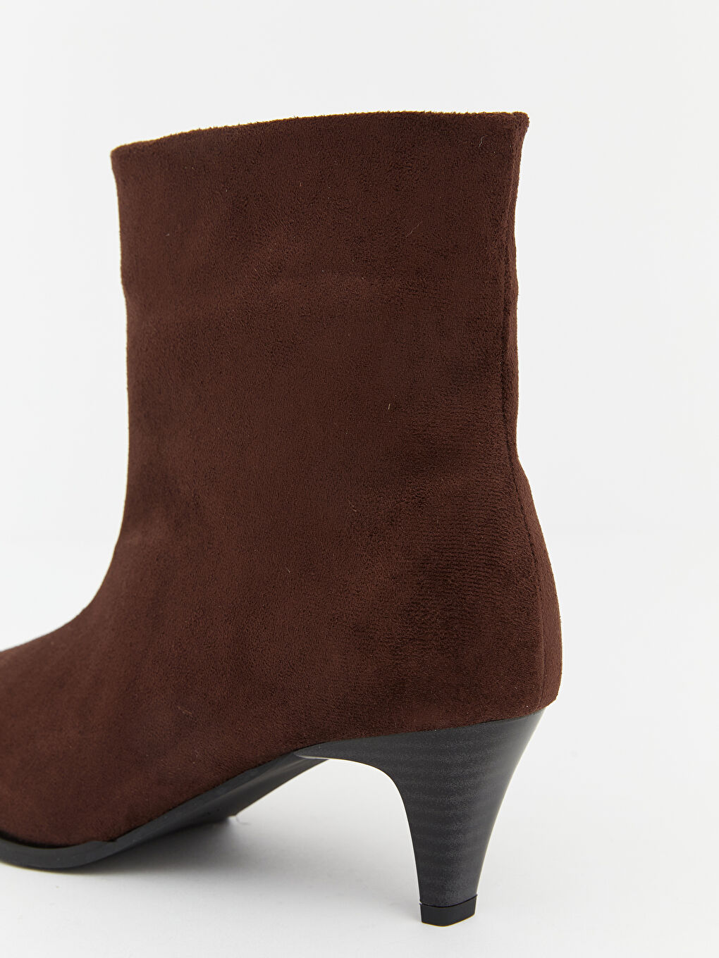 Kahverengi Süet Görünümlü Kadın Topuklu Bot-4